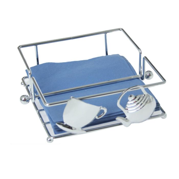 Servilletero de mesa Alexandra House Living Plateado Metal 22 x 7 x 19 cm 1