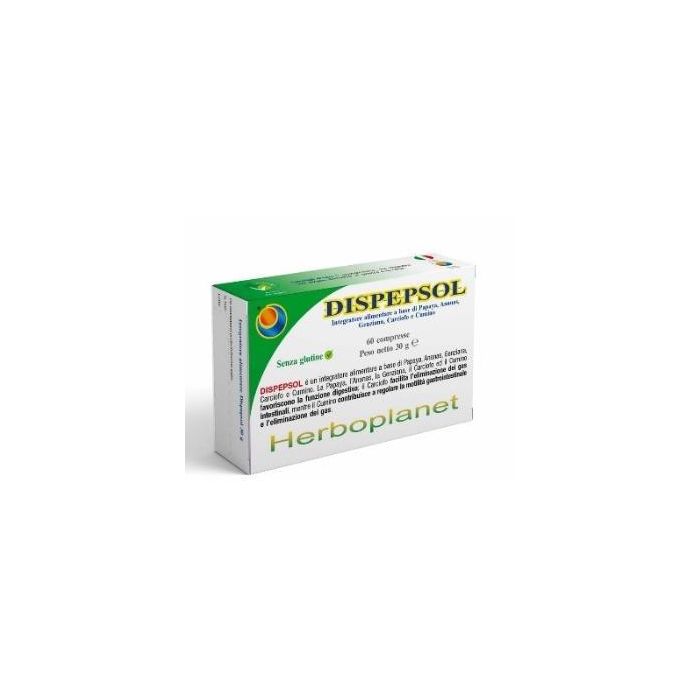 HERBOPLANET Dispepsol 60 Comprimidos - Apoyo Digestivo y Hepático con Papaya, Piña, Alcachofa y Genciana