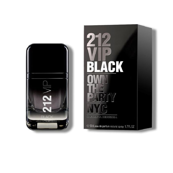 Carolina Herrera 212 VIP BLACK Eau de Parfum para Hombre 50 ml - Fragancia Aromática Fougère, Especiada e Intensa, Ideal para Noche