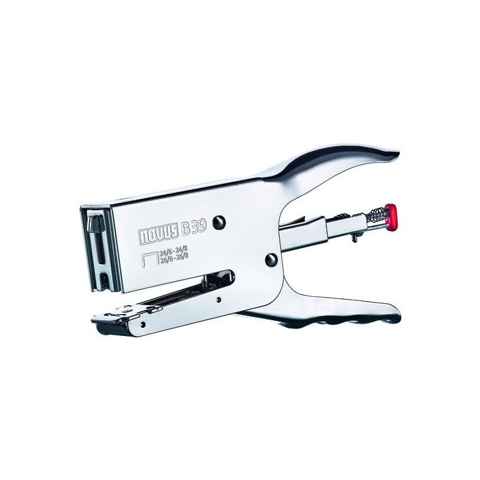 Novus Grapadora De Tenaza B 39 Ergonómica Metal Cromado Plata, Tipo 24/6-24/8 y 26/6-26/8