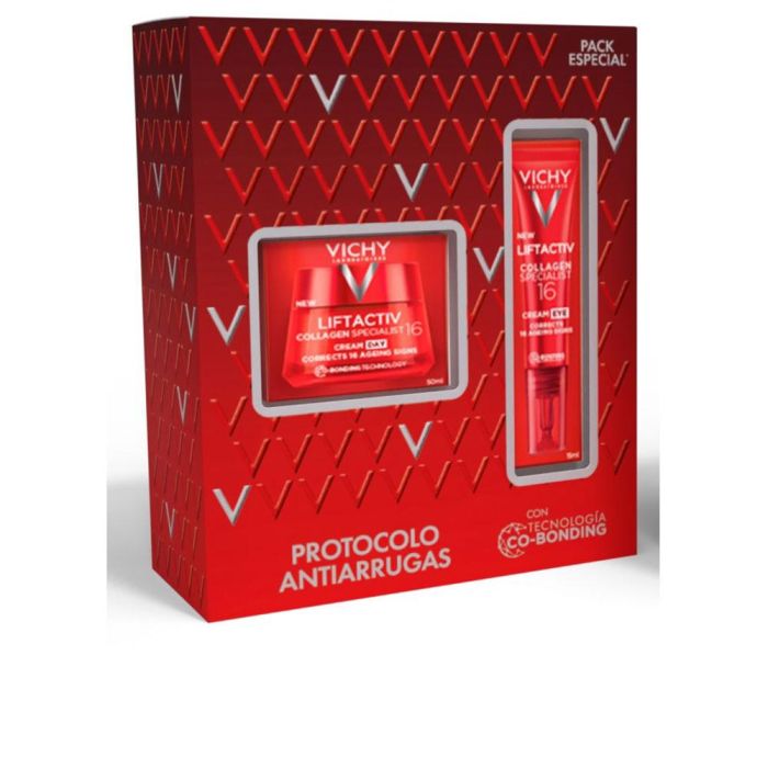 Vichy LIFTACTIV COLLAGEN SPECIALIST 16 Protocolo Antiarrrugas Estuche 2 pz Crema Antiedad para Rostro y Ojos