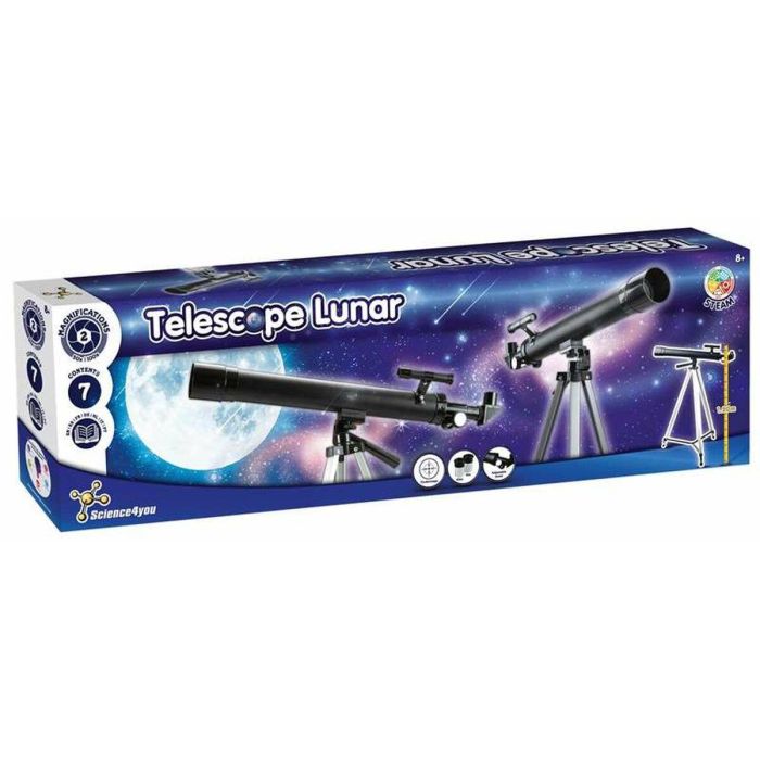 Science for you Telescopio Lunar 1,20m de altura, con libro educativo, espejo diagonal, oculares y tapa objetivo, para +8 años Science for you Telescopio Lunar 1,20m de altura, con libro educativo, espejo diagonal, oculares y tapa objetivo, para +8 años
