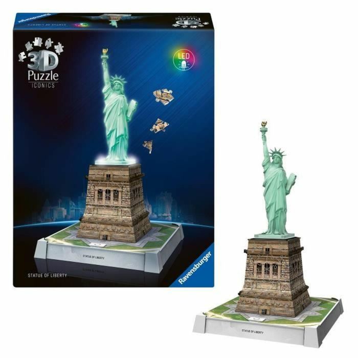 Ravensburger RAV12008027 Rompecabezas 3D icónico: Estatua de la Libertad iluminada 2 Ravensburger RAV12008027 Rompecabezas 3D icónico: Estatua de la Libertad iluminada 2