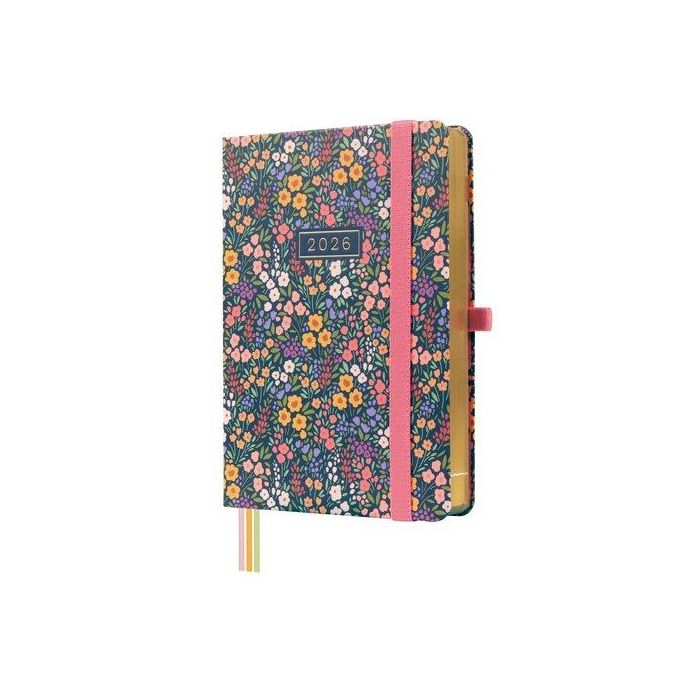 Agenda Anual (2026) Catalan Finocam Minimal Design Cosida Tapa Extra Con Goma M4 118X168 D/P Flora