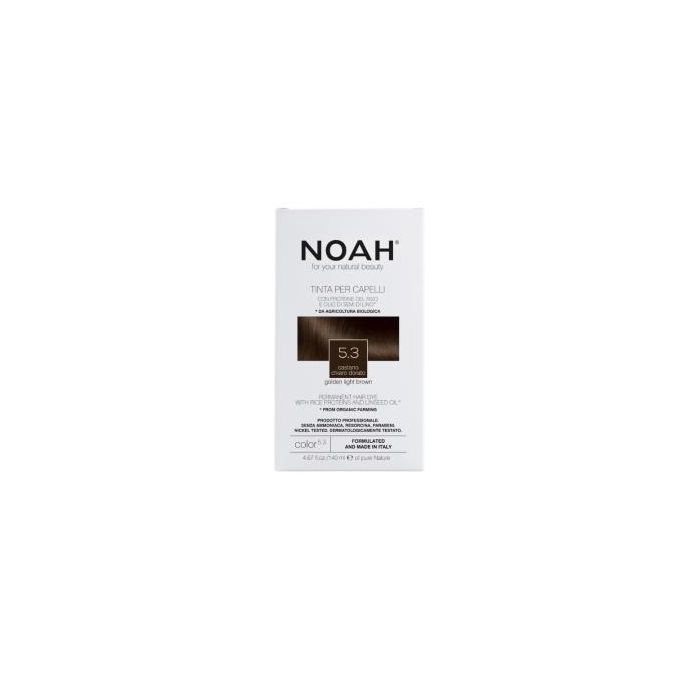 NOAH 5.3 Tinte Capilar Castaño Claro Dorado sin Amoníaco, con Proteínas de Arroz y Aceite de Linaza 140ml