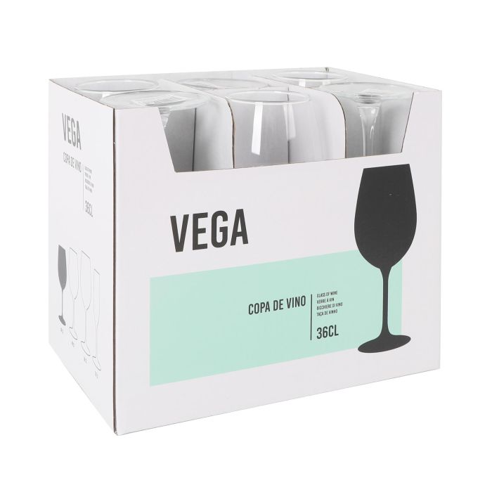 Inde Copa de Vino 'Vega', 36 cl - Copa para vino tinto o blanco, diámetro 6.4 x 20.2 cm, cristal (24 Unidades)