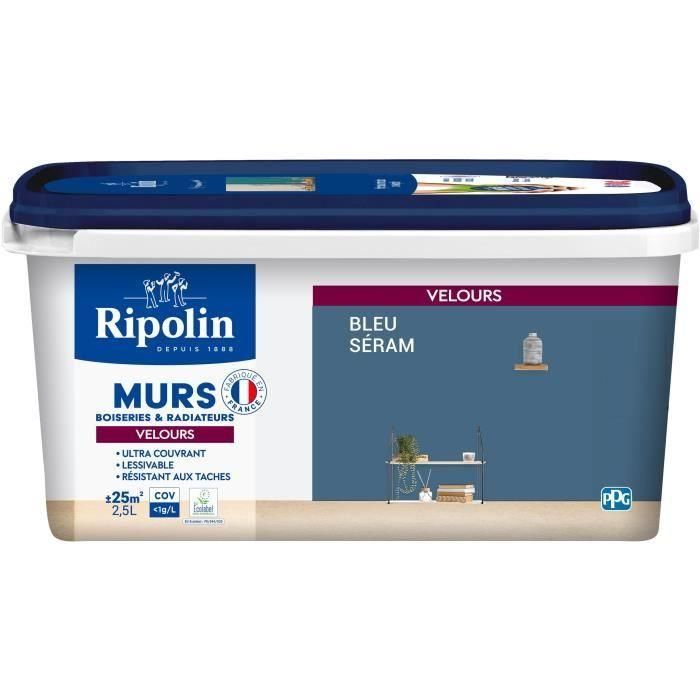 Decoración de paredes, carpintería y radiadores, seram terciopelo azul - RIPOLIN - 2,5 L Decoración de paredes, carpintería y radiadores, seram terciopelo azul - RIPOLIN - 2,5 L