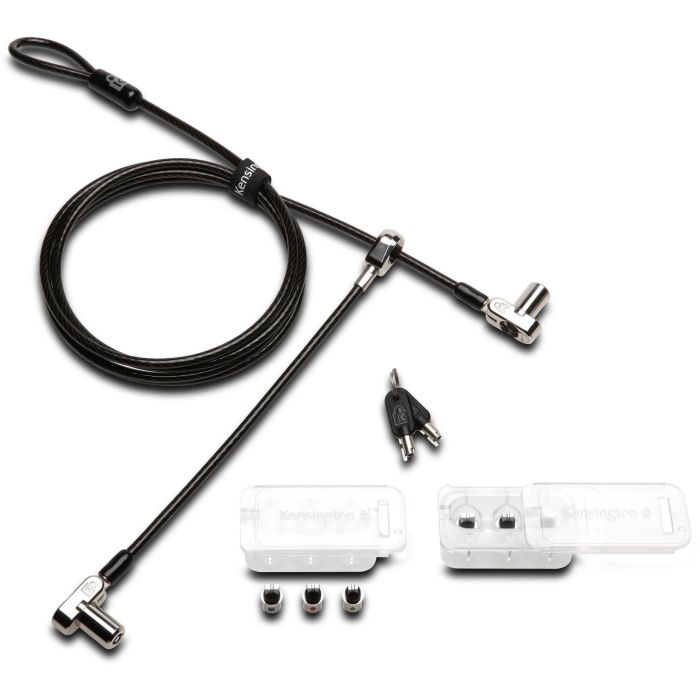 Kensington Candado de seguridad 3 en 1 universal Twin Head con cable y llave de acero al carbón para portátiles 0 Kensington Candado de seguridad 3 en 1 universal Twin Head con cable y llave de acero al carbón para portátiles 0
