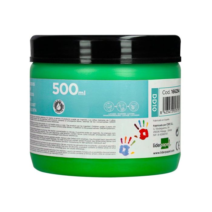 Pintura Dedos Liderpapel Tarrina De 500 mL Verde 2