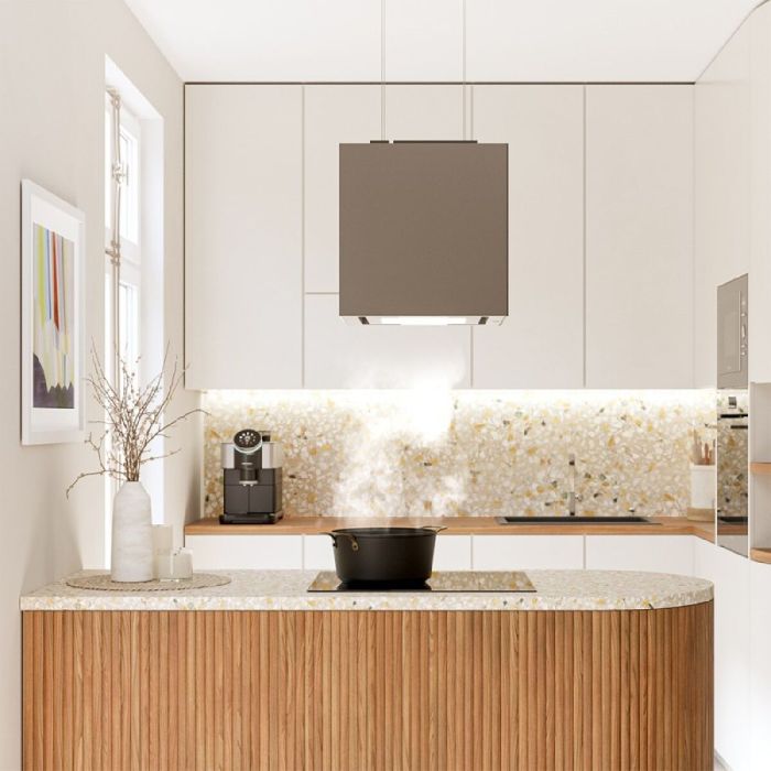 Cecotec Campana isla Bolero Flux CCT 448000 vidrio gris A++ 800m³/h táctil 2