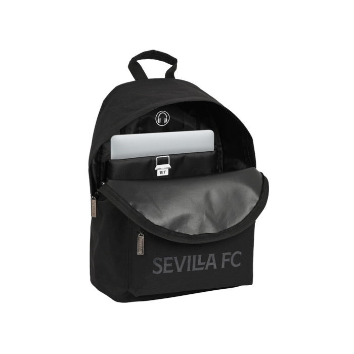 Safta Mochila Sevilla FC "Teen" para portátil 14,1" 31x41x16cm Negra 3