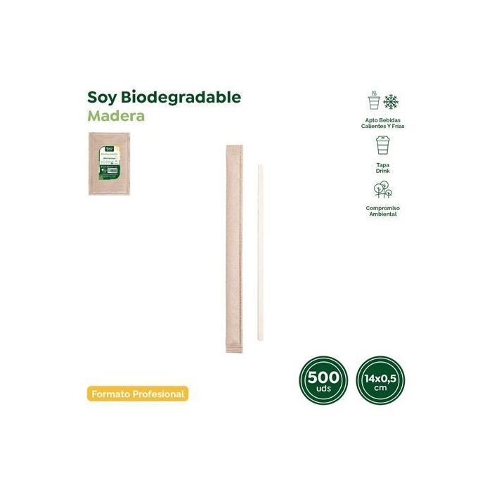 Paletina De Madera 14x0,5 cm En Funda Individual De Papel Pack 500 Ud Paletina De Madera 14x0,5 cm En Funda Individual De Papel Pack 500 Ud