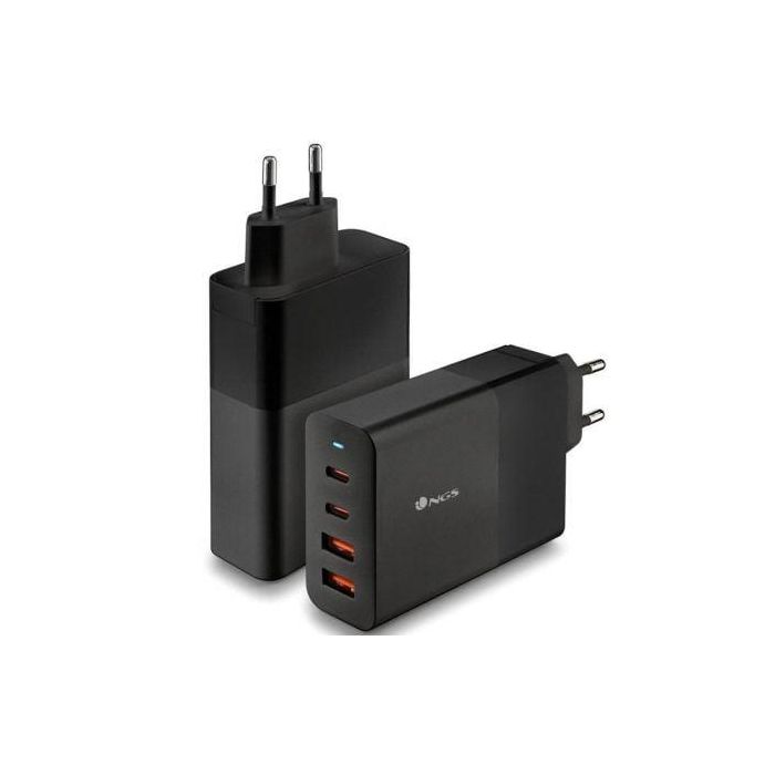 Cargador de Pared GaN NGS Bud 100W/ 2xUSB Tipo-C/ 2xUSB/ 100W 3 Cargador de Pared GaN NGS Bud 100W/ 2xUSB Tipo-C/ 2xUSB/ 100W 3
