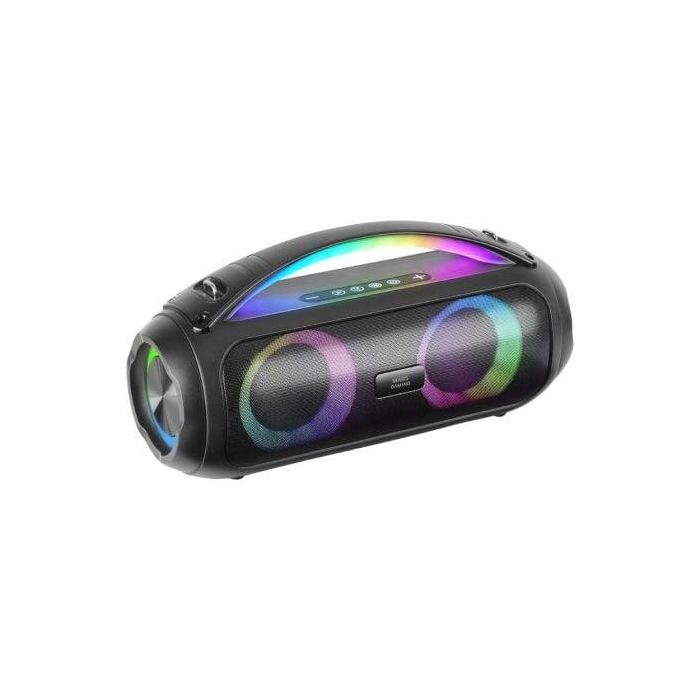 Mars Gaming MS-PULSE Altavoz Bluetooth Portátil 50W RMS Ultra-Bass RGB Negro | BT 5.3, USB, MicroSD, AUX, FM