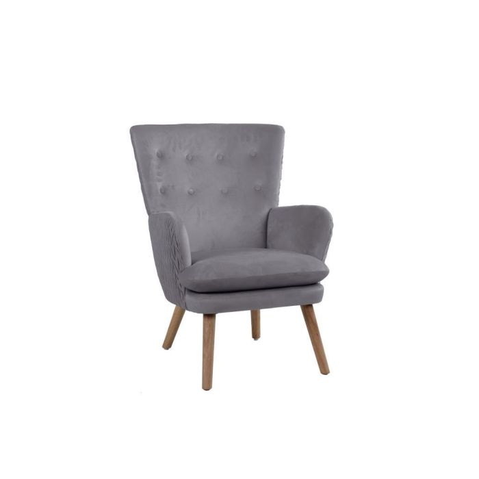 Butaca Scandi DKD Home Decor Gris Oscuro Natural 67 x 92 x 66 cm