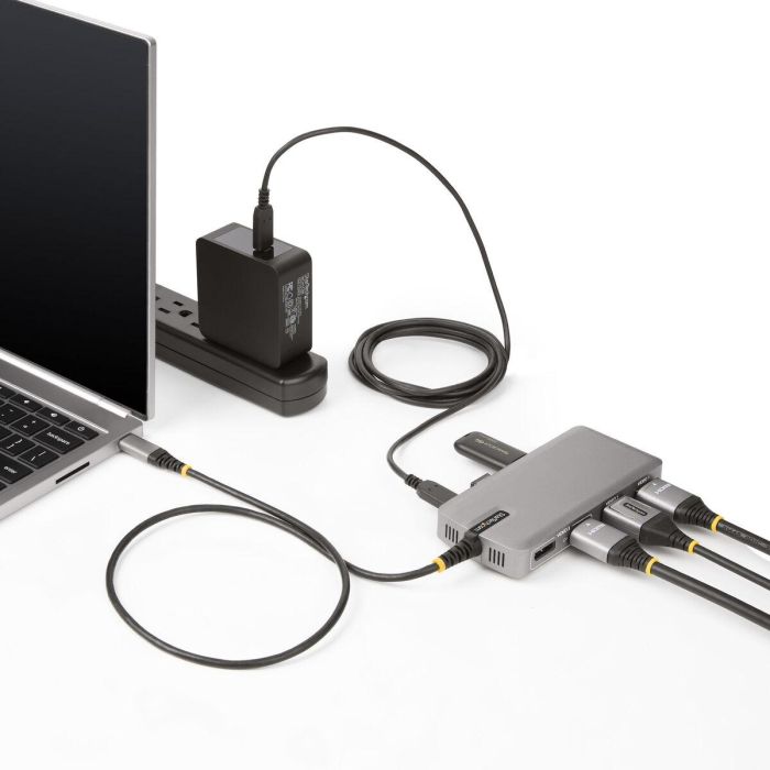 Hub USB-C Startech 117B-USBC-MULTIPORT Gris 100 W 7 Hub USB-C Startech 117B-USBC-MULTIPORT Gris 100 W 7