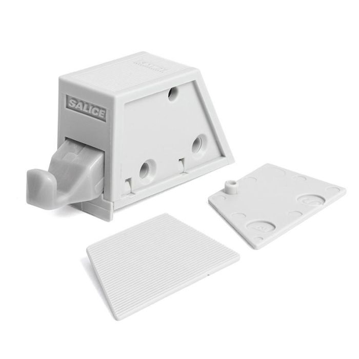 Salice Dp3Sng Pulsador Push con Tope Gris para Puertas de Alzamiento y Cajones