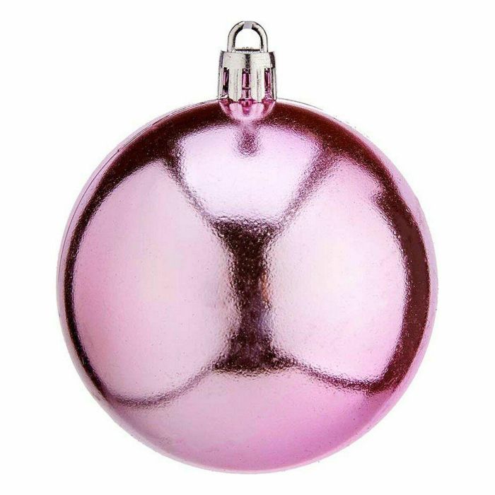 Set de Bolas de Navidad Rosa Plástico Ø 7 cm (12 Unidades) 1 Set de Bolas de Navidad Rosa Plástico Ø 7 cm (12 Unidades) 1