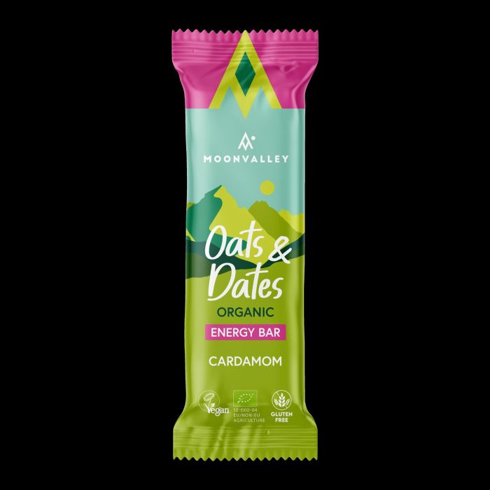MOONVALLEY Barrita de Avena, Dátiles y Cardamomo Bio 50g x 12 Unidades