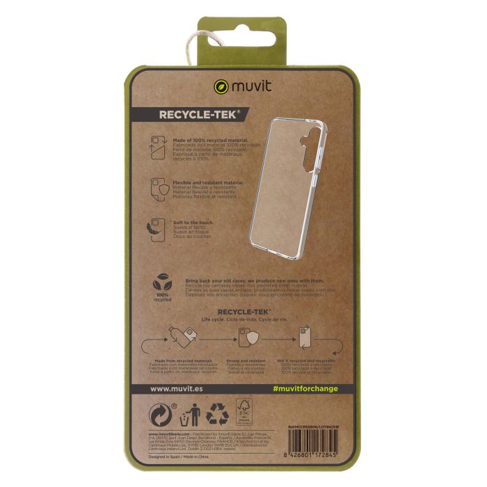 Muvit Funda Recycletek Reciclable para Samsung Galaxy S24 - Protección Ecológica y Resistente