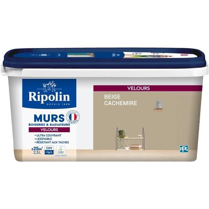 Pintura decorativa para paredes, carpintería y radiadores - RIPOLIN - 468811 - Beige cachemira - Terciopelo - 2,5 L