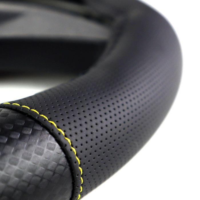 Momo Funda Volante Carbon Universal Negro y Amarillo MOMLSWC013BY 38-39 cm 5