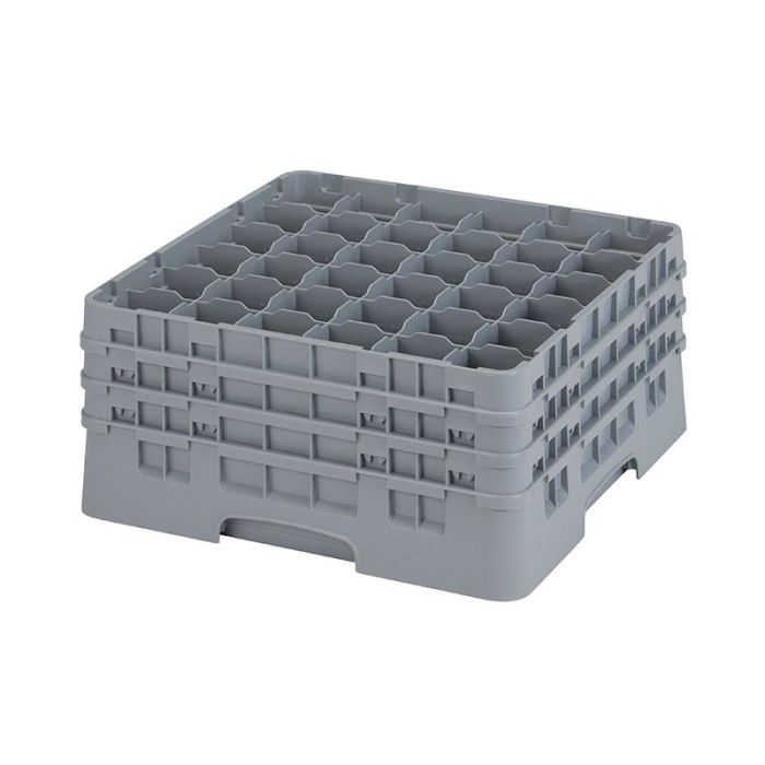 CAMBRO - 36S738-151 - Cesta de lavado 36 comp. 3 alturas - 7,2 cm Ø máx. - alt. máx. 20 cm - 50 x 50 x 22,5 cm - Gris claro
