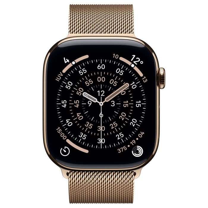 Apple MFD74ZRA Watch Series 11 GPS + Cellular - 46 mm - Caja Titanio Dorado - Correa Milanese Loop Dorada S/M 1