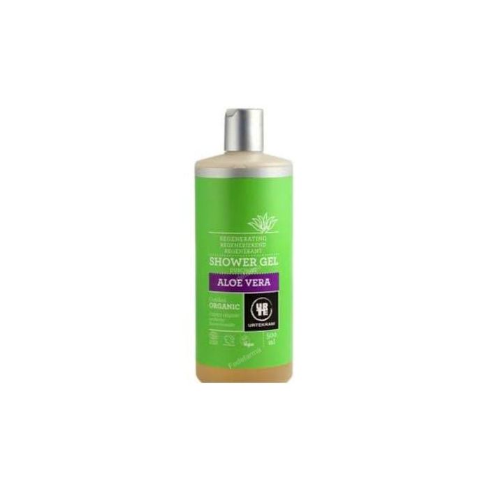 URTEKRAM Gel de Baño Aloe Vera 500ml Ecológico Vegano con Naranja para Piel Sensible Certificado Cosmos Organic