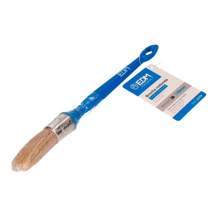 Edm Brocha redonda n°10 Ø10mm, cerda natural, para todo tipo de pinturas y barnices 1 Edm Brocha redonda n°10 Ø10mm, cerda natural, para todo tipo de pinturas y barnices 1