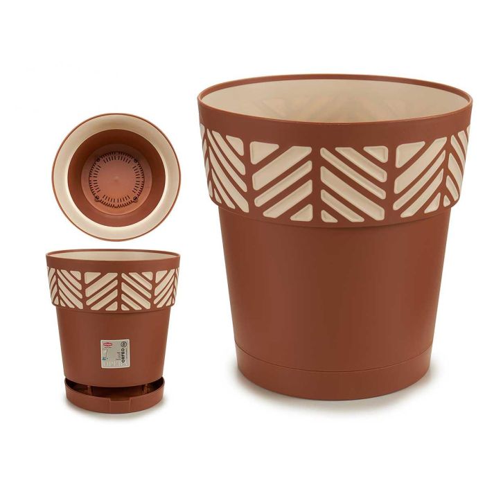 Maceta de plástico Orfeo 25 cm, terracota, Stefanplast (6 Unidades)