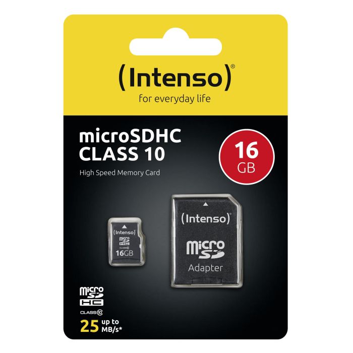 Intenso Tarjeta de Memoria Micro SD Clase 10 16GB (3413470) con Adaptador - Hasta 20MB/s Lectura Intenso Tarjeta de Memoria Micro SD Clase 10 16GB (3413470) con Adaptador - Hasta 20MB/s Lectura