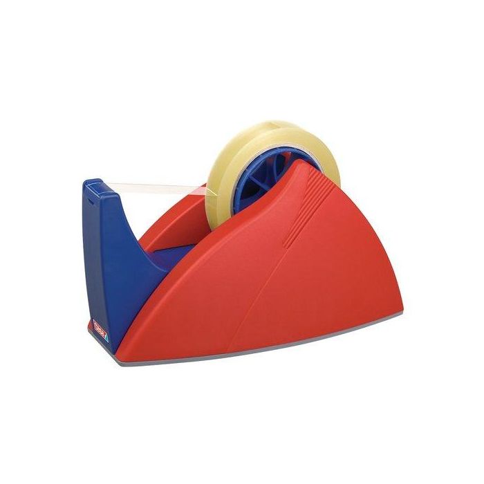 Tesa Portarrollos Easy Cut Rojo/Azul para Rollos de 66 m – Desenrrollado Limpio, Recargable, Estable