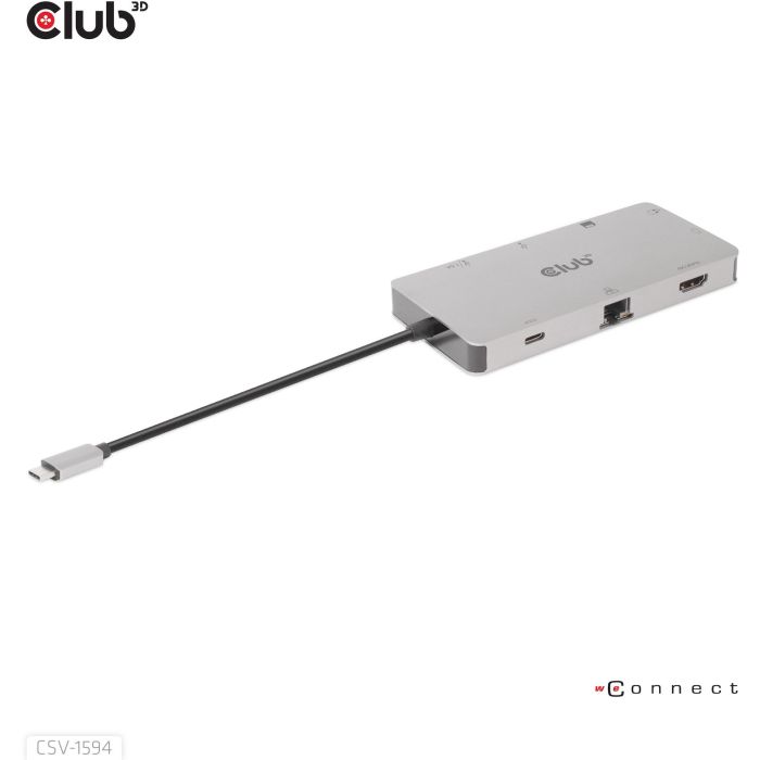 Club3D CAC-1589 USB-C 9in1-HUB HDMI/VGA/2xUSB/USB-C/RJ45/SD PD100W