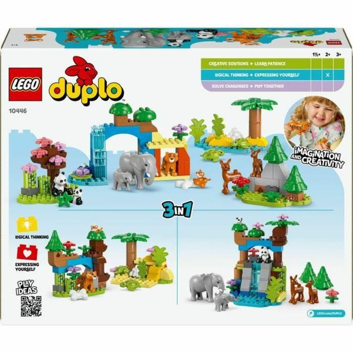 Lego DUPLO 10446 Familias de animales salvajes 3 en 1 - Juegos de aprendizaje temprano con animales 1