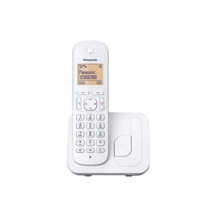 Panasonic Teléfono Inalámbrico Digital KX-TGC210SPW Blanco con Bloqueo de Llamadas No Deseadas y Modo Eco