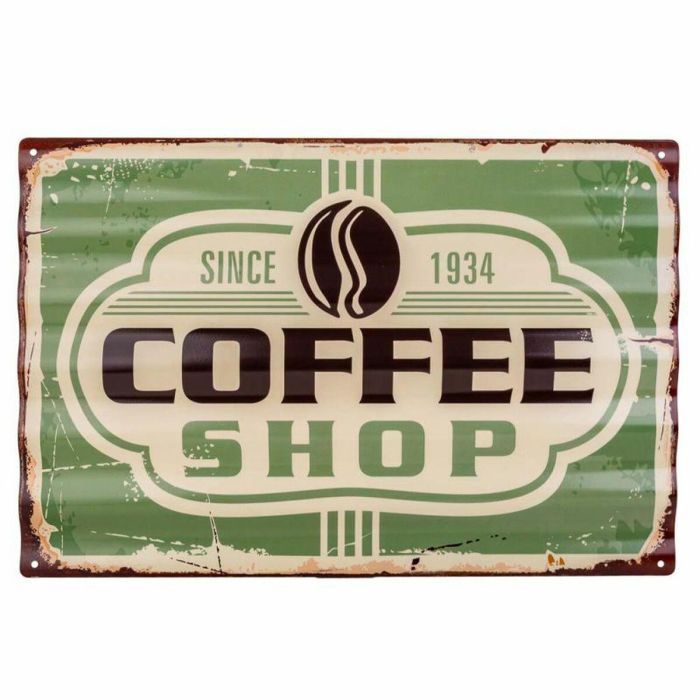 Placa de Pared Alexandra House Living Coffee Shop Hierro 59 x 1 x 40 cm 5