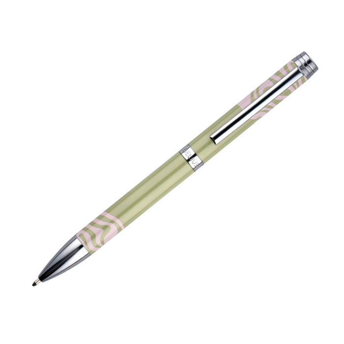 Belius Ink Dreams Bolígrafo Aluminio Verde Matcha y Rosa Plateado con Frase Interior Tinta Azul Caja Diseño 1 mm 5