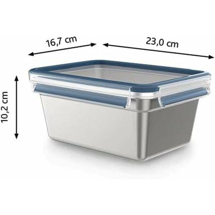 Fiambrera Tefal N11506 Plateado Acero Inoxidable Rectangular 2 L 5 Fiambrera Tefal N11506 Plateado Acero Inoxidable Rectangular 2 L 5