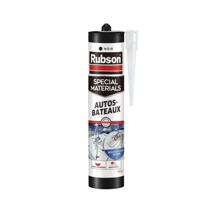 Rubson Sellador Negro Especial para Embarcaciones y Automóviles - 280ml - Para Sellado, Unión y Reparación de Metales, Vidrio y Caucho