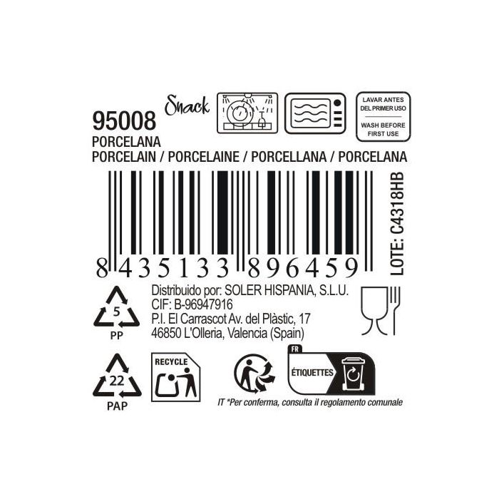 La Mediterranea Bol Snack Ø12x6 cm 280 ml (72 Unidades)