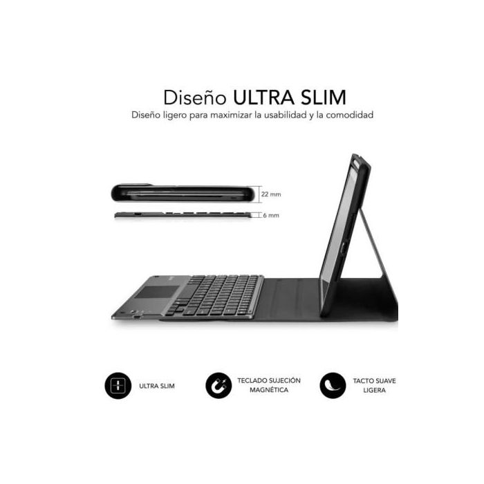 SUBBLIM SUBKT4-BTPI03 - Teclado Bluetooth Keytab Pro con Touchpad Retroiluminado para iPad 10.9"/11" 10ª/11ª Gen Negro