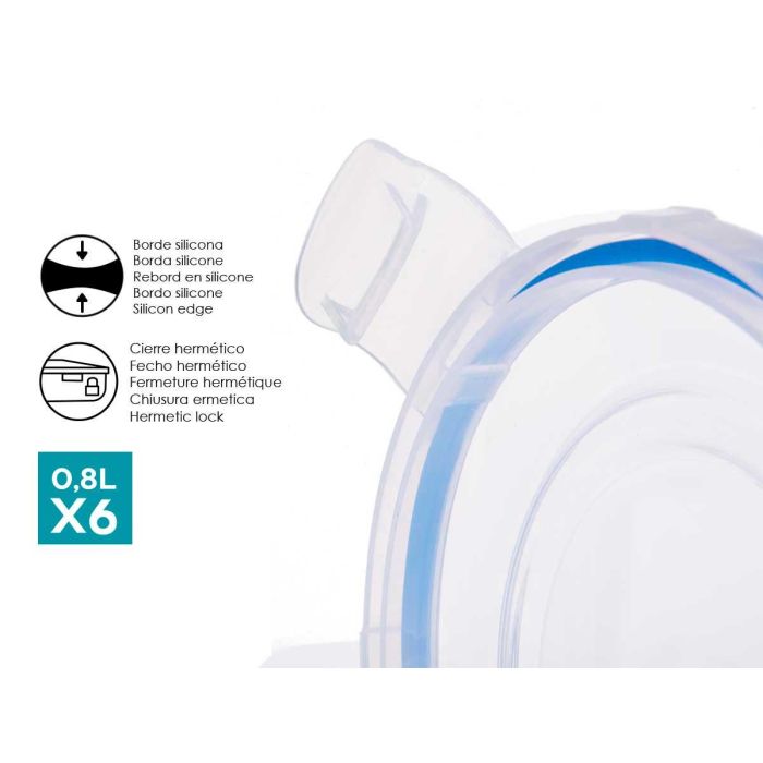 Set 6 Fiambreras Plastico Redondas 800Ml Leknes 15X7CM (8 Unidades) 3 Set 6 Fiambreras Plastico Redondas 800Ml Leknes 15X7CM (8 Unidades) 3