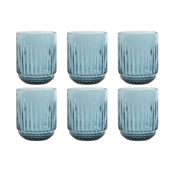 Vaso Basicos DKD Home Decor Azul 7.5 x 9.5 x 7.5 cm Set de 6