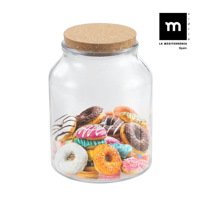 Tarro de vidrio con tapón de corcho 2900 ml - La Mediterranea (6 Unidades) 9 Tarro de vidrio con tapón de corcho 2900 ml - La Mediterranea (6 Unidades) 9