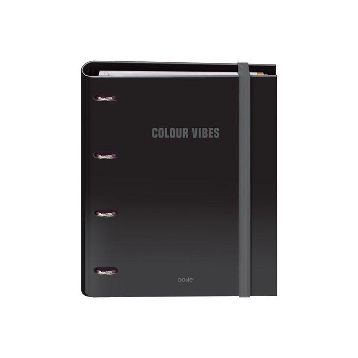 Carpebloc Dohe Colour Vibes A4 4 Anillas Mixtas 35 Mm Con Recambio 100Hj. 90Gr. Cuadric.5X5 Negro