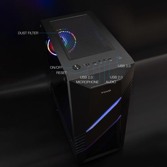 Tooq Caja Semitorre Gaming TQGCC102-B BIOHAZARD Negra con RGB, Soporte ATX/Micro-ATX/Mini-ITX, Ventana Cristal Templado 3 Tooq Caja Semitorre Gaming TQGCC102-B BIOHAZARD Negra con RGB, Soporte ATX/Micro-ATX/Mini-ITX, Ventana Cristal Templado 3