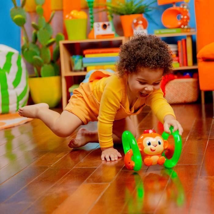Bright Starts Little Roll & Glow Monkey - Juguete interacivo para bebés - Mono rodante que se ilumina 2