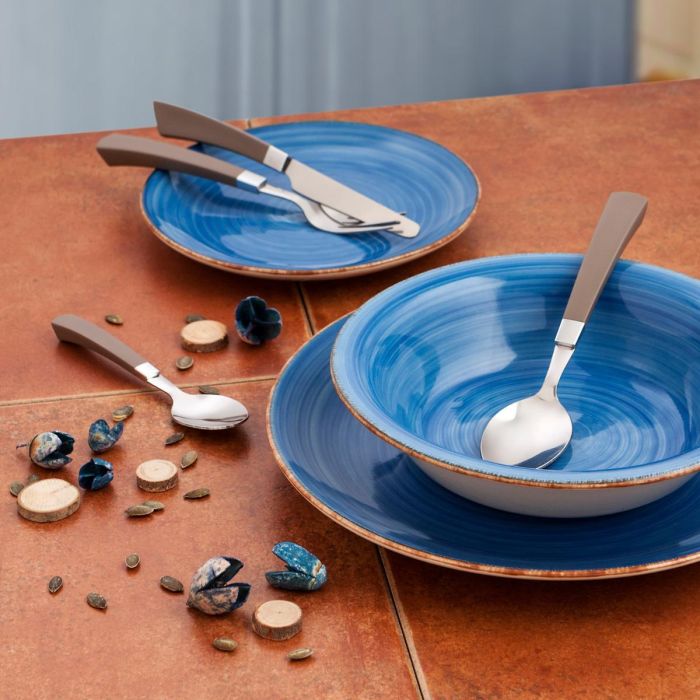 Quid Plato Postre Cerámico Vita Azul 19 cm (12 Unidades) | Apto Microondas y Lavavajillas, Apilable, Pintado a Mano 1 Quid Plato Postre Cerámico Vita Azul 19 cm (12 Unidades) | Apto Microondas y Lavavajillas, Apilable, Pintado a Mano 1