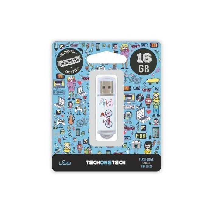 Memoria Usb Techonetech Flash Drive 16 grb 2.0 Be Bike Memoria Usb Techonetech Flash Drive 16 grb 2.0 Be Bike
